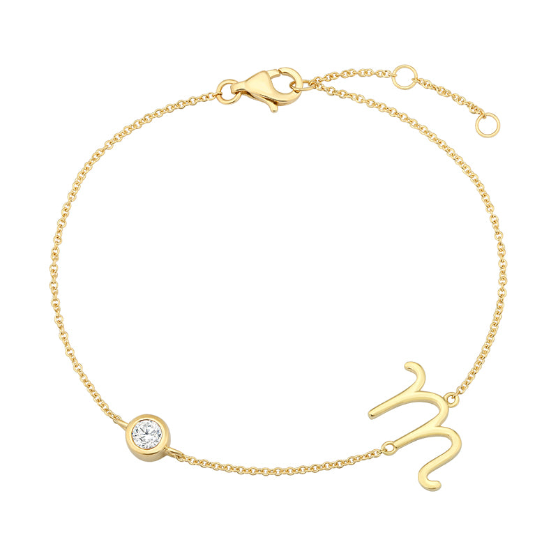 Initial Diamond Bracelet-M|Lab-grown diamond initial Bracelet-M|KindSpark jewellery for everyday wear
