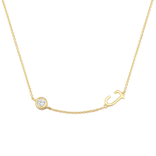 Initial Necklace-J