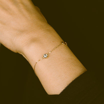 Initial Diamond Bracelet|Lab-grown diamond initial Bracelet|KindSpark jewellery for everyday wear