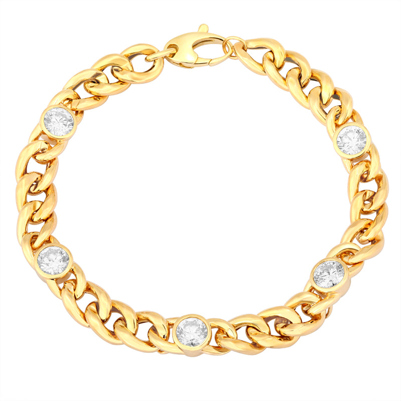 Chain Bracelet with Round Brilliant Diamond