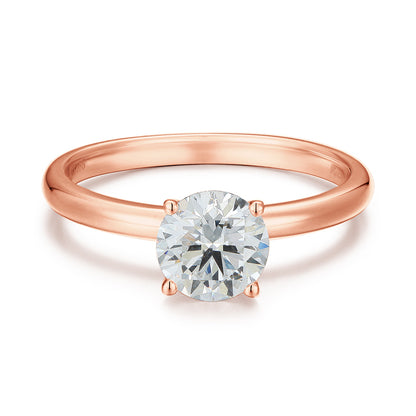 Round Diamond Classic 4 Claw Engagement Ring (1 Carat) - Kindspark