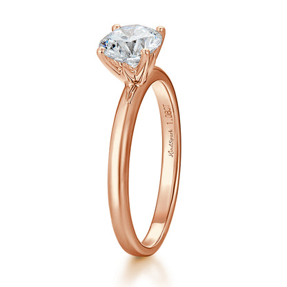 Round Diamond Classic 4 Claw Engagement Ring (1 Carat) - Kindspark