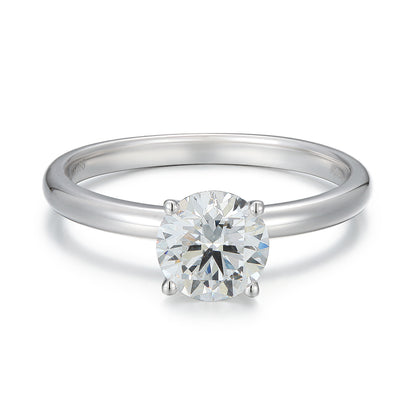 Round Diamond Classic 4 Claw Engagement Ring (1 Carat) - Kindspark