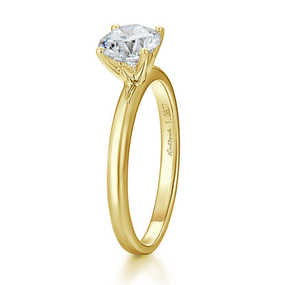Round Diamond Classic 4 Claw Engagement Ring (1 Carat) - Kindspark