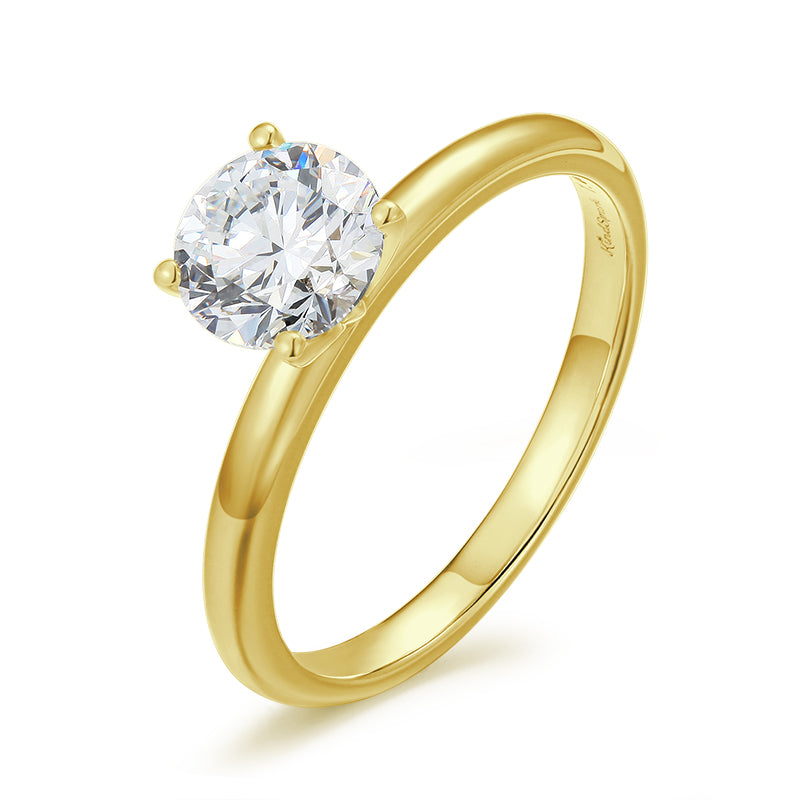 Round Diamond Classic 4 Claw Engagement Ring (1 Carat) - Kindspark