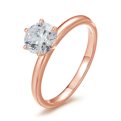 Round Diamond Classic 6 Claw Engagement Ring (1 Carat) - Kindspark