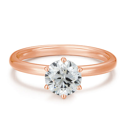 Round Diamond Classic 6 Claw Engagement Ring (1 Carat) - Kindspark