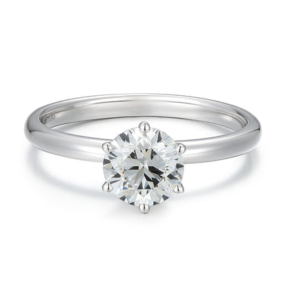 Round Diamond Classic 6 Claw Engagement Ring (1 Carat) - Kindspark