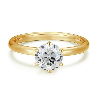 Round Diamond Classic 6 Claw Engagement Ring (1 Carat) - Kindspark