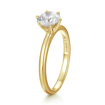 Round Diamond Classic 6 Claw Engagement Ring (1 Carat) - Kindspark