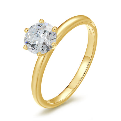 Round Diamond Classic 6 Claw Engagement Ring (1 Carat) - Kindspark