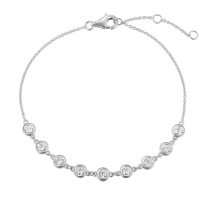 Bezel Setting, Round Diamond Bracelet - Kindspark