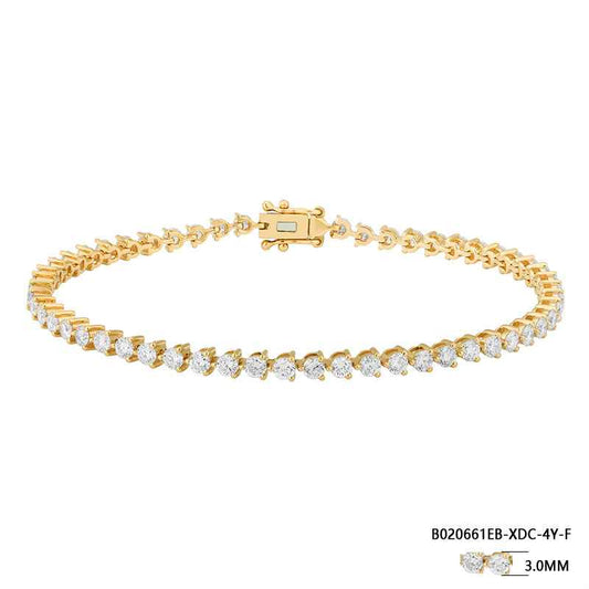 Petite Tennis Bracelet with 3 Prong Round Brilliant Stones