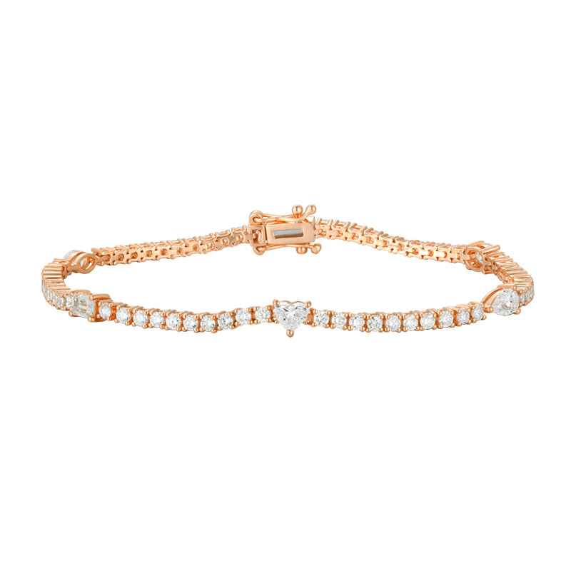 Elegant Mixed Diamond Link Bracelet