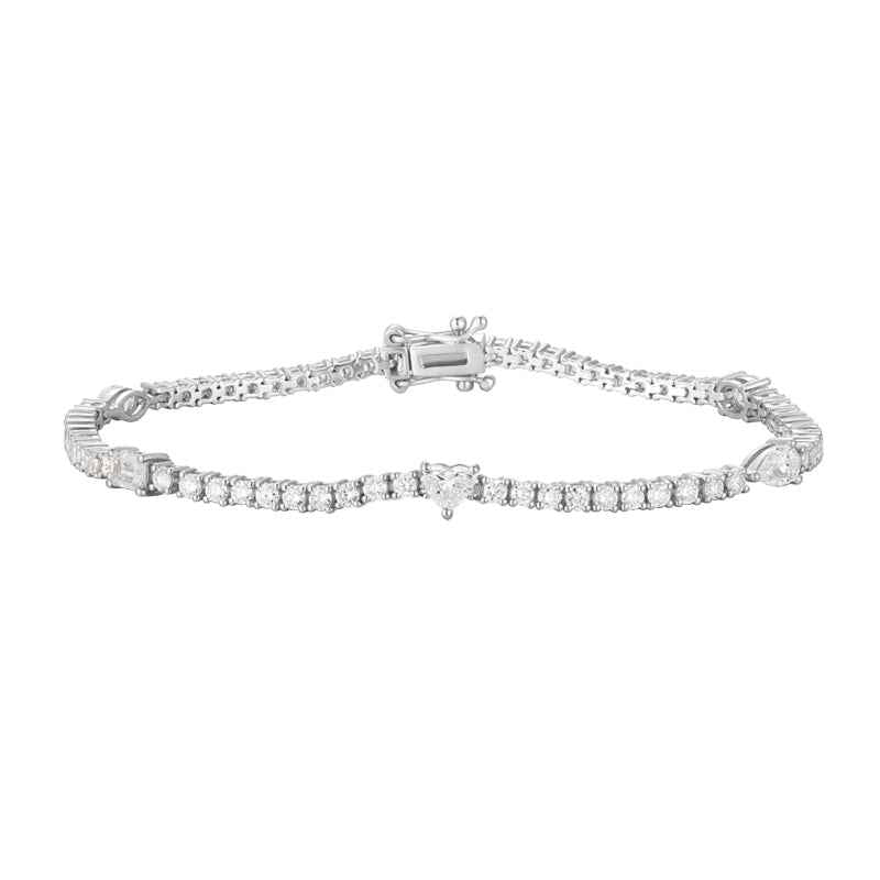 Elegant Mixed Diamond Link Bracelet