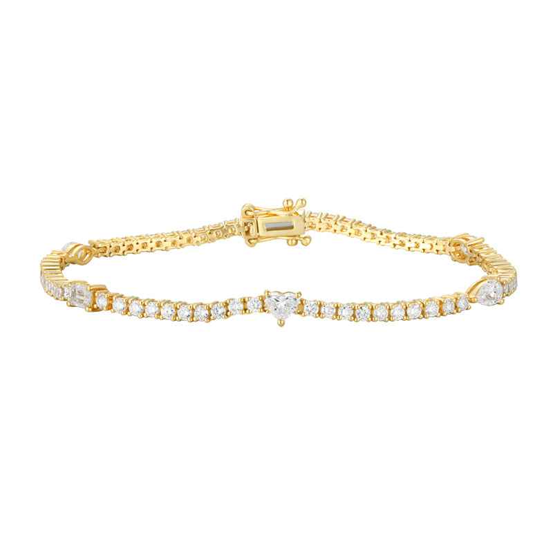 Elegant Mixed Diamond Link Bracelet