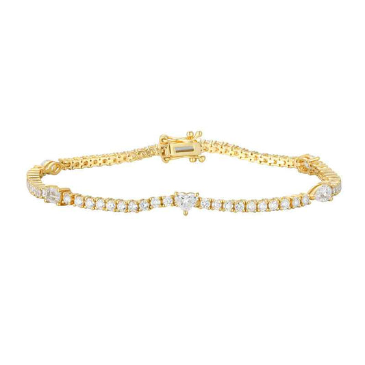 Elegant Mixed Diamond Link Bracelet