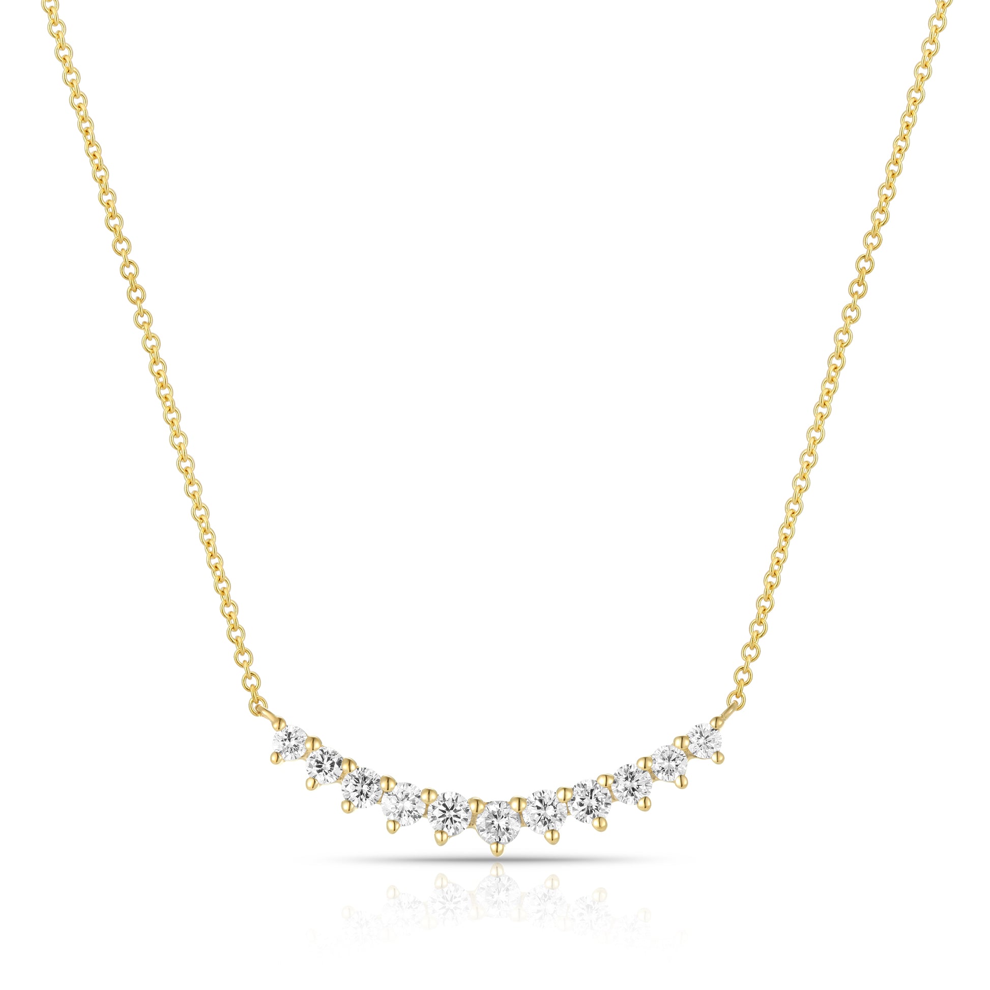 Round brilliant cut multi stone necklace - Kindspark