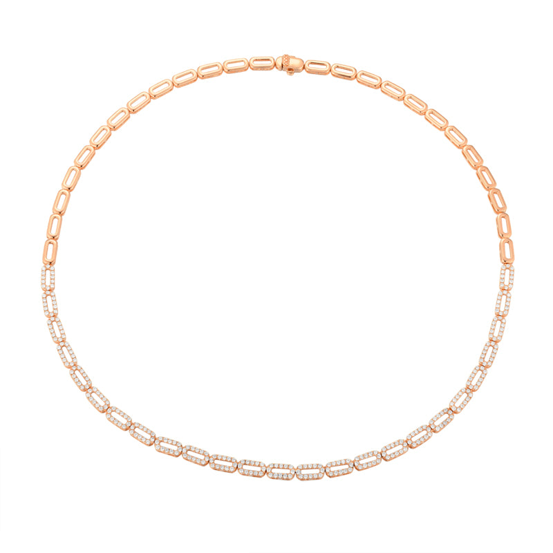 Round Diamond Link Necklace