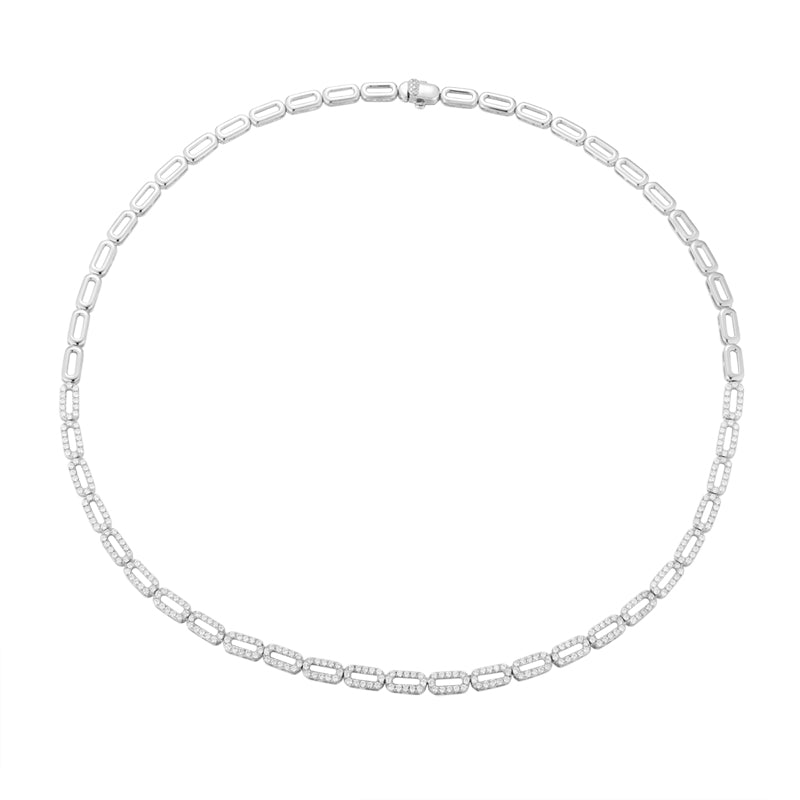 Round Diamond Link Necklace