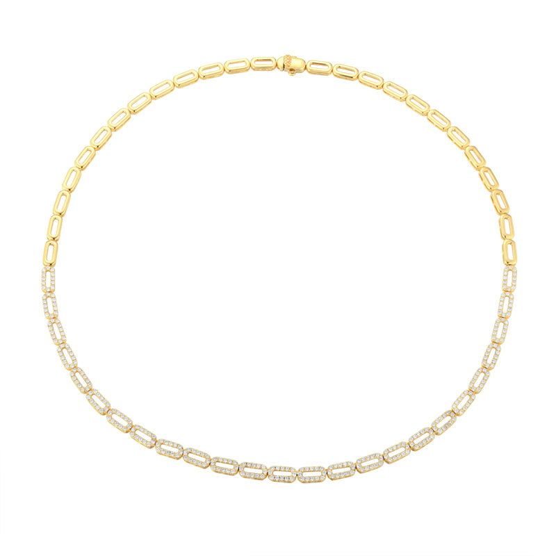 Round Diamond Link Necklace