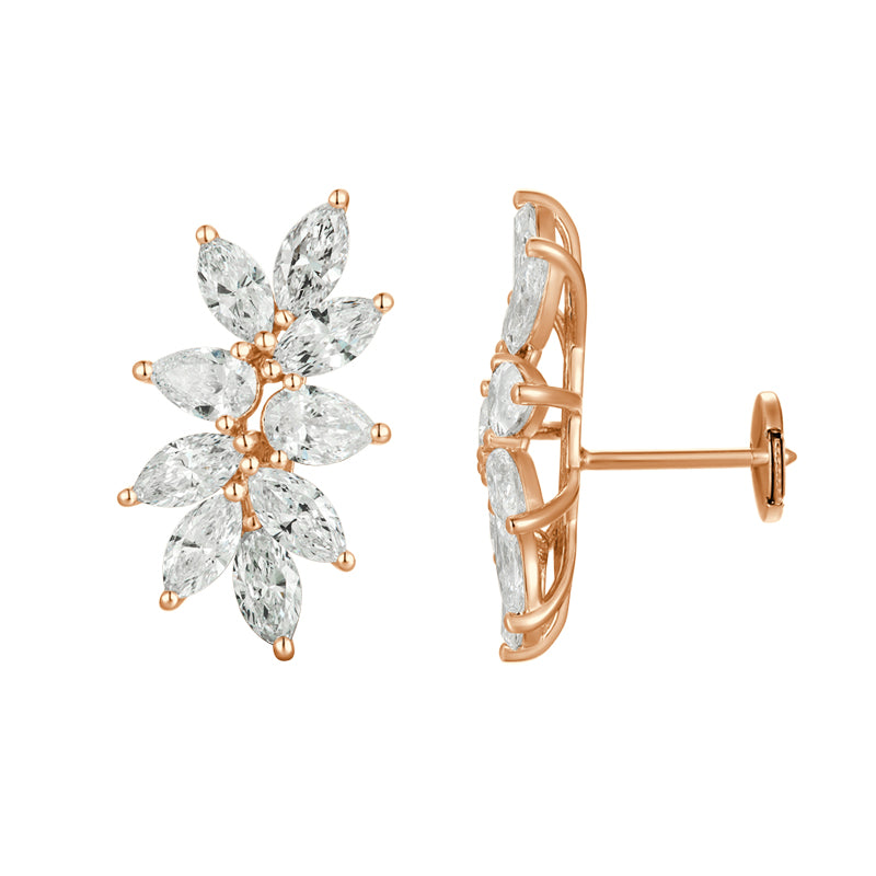 Pear Shape and Marquise Cut Diamond Earrings