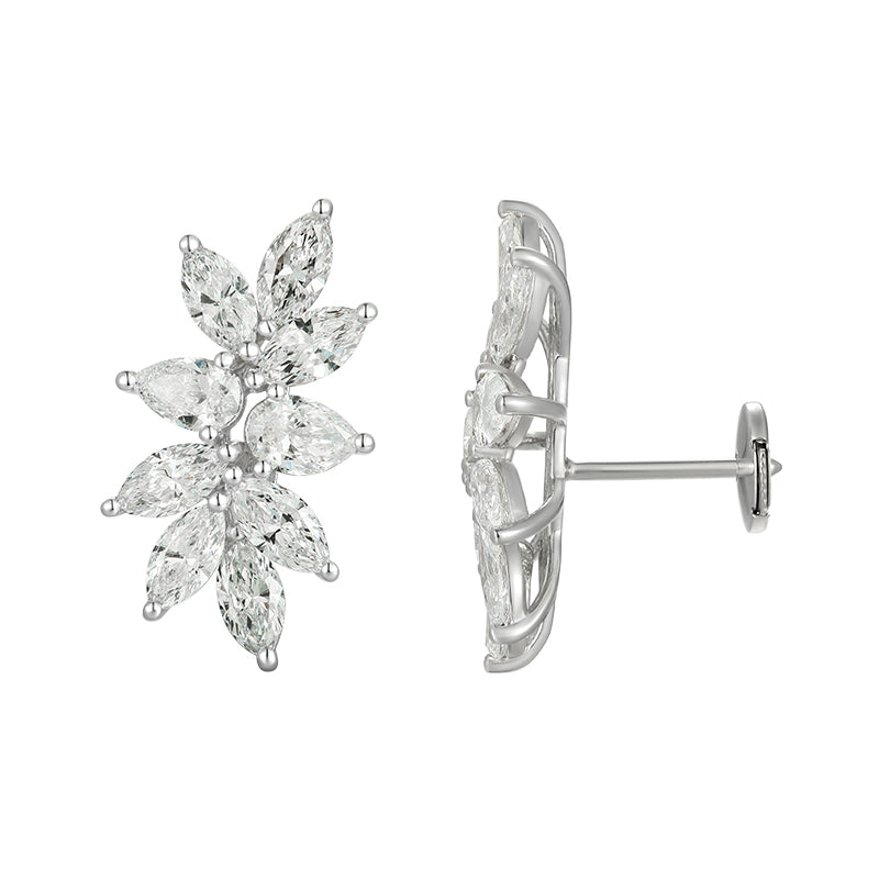Pear Shape and Marquise Cut Diamond Earrings