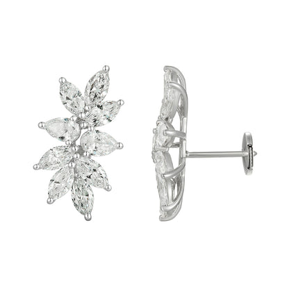 Pear Shape and Marquise Cut Diamond Earrings