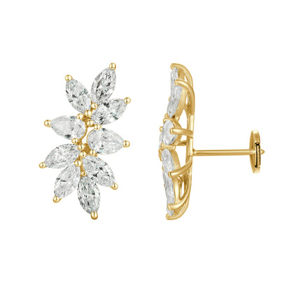Pear Shape and Marquise Cut Diamond Earrings