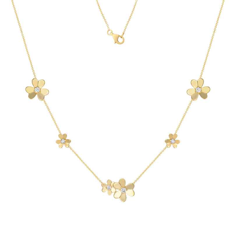 Flower Design Diamond Necklace