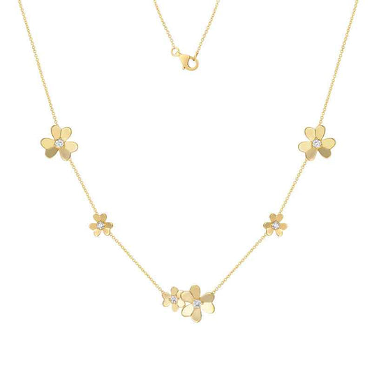 Flower Design Diamond Necklace