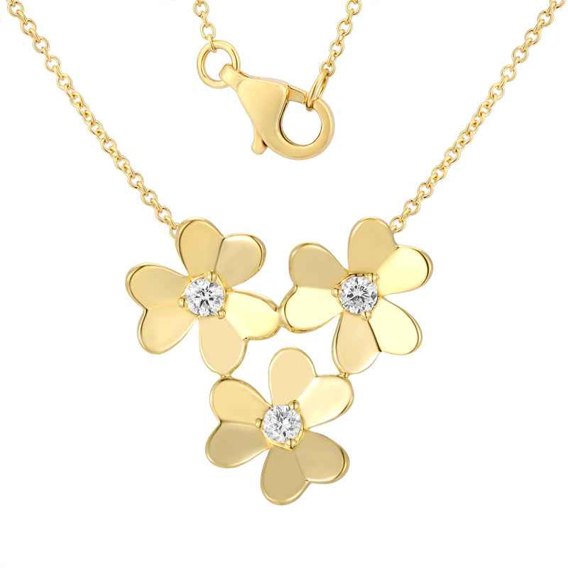 Flower Design Diamond Necklace
