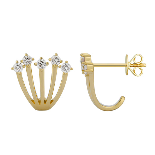 Round Diamond Claw Earrings - Kindspark