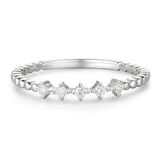 Petite Diamond Ring in Beads Band - Kindspark