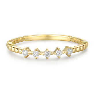 Petite Diamond Ring in Beads Band - Kindspark