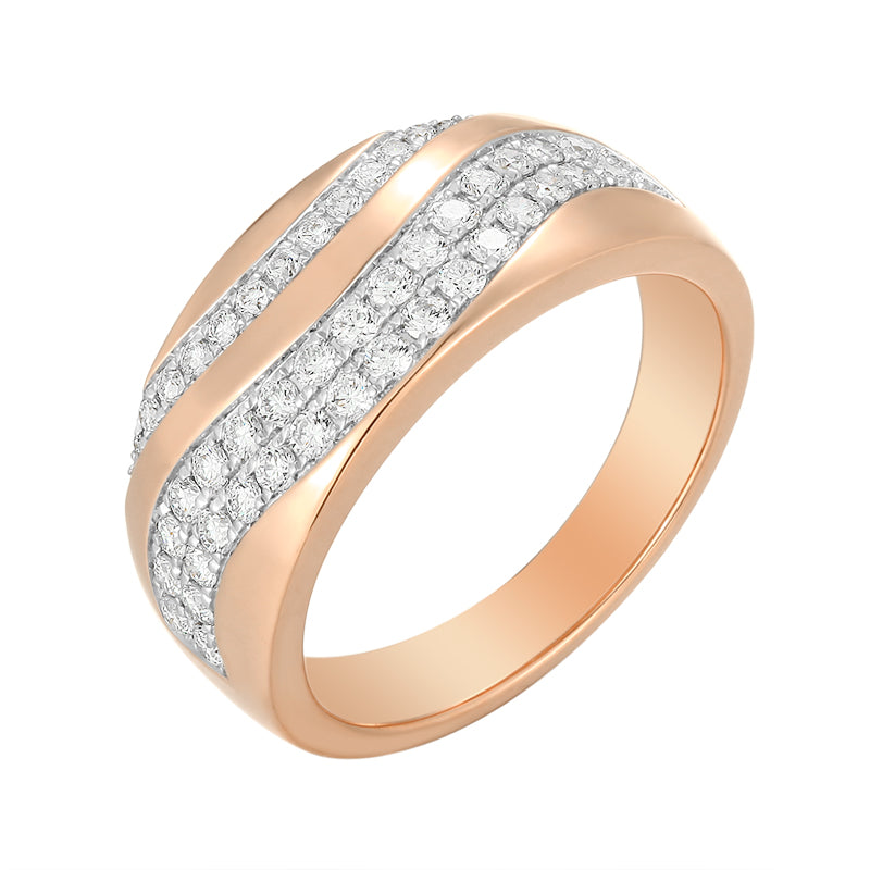 Inlay Wavy Diamond Band