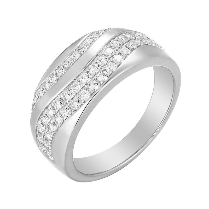 Inlay Wavy Diamond Band