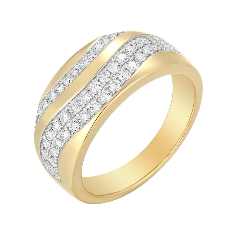 Inlay Wavy Diamond Band