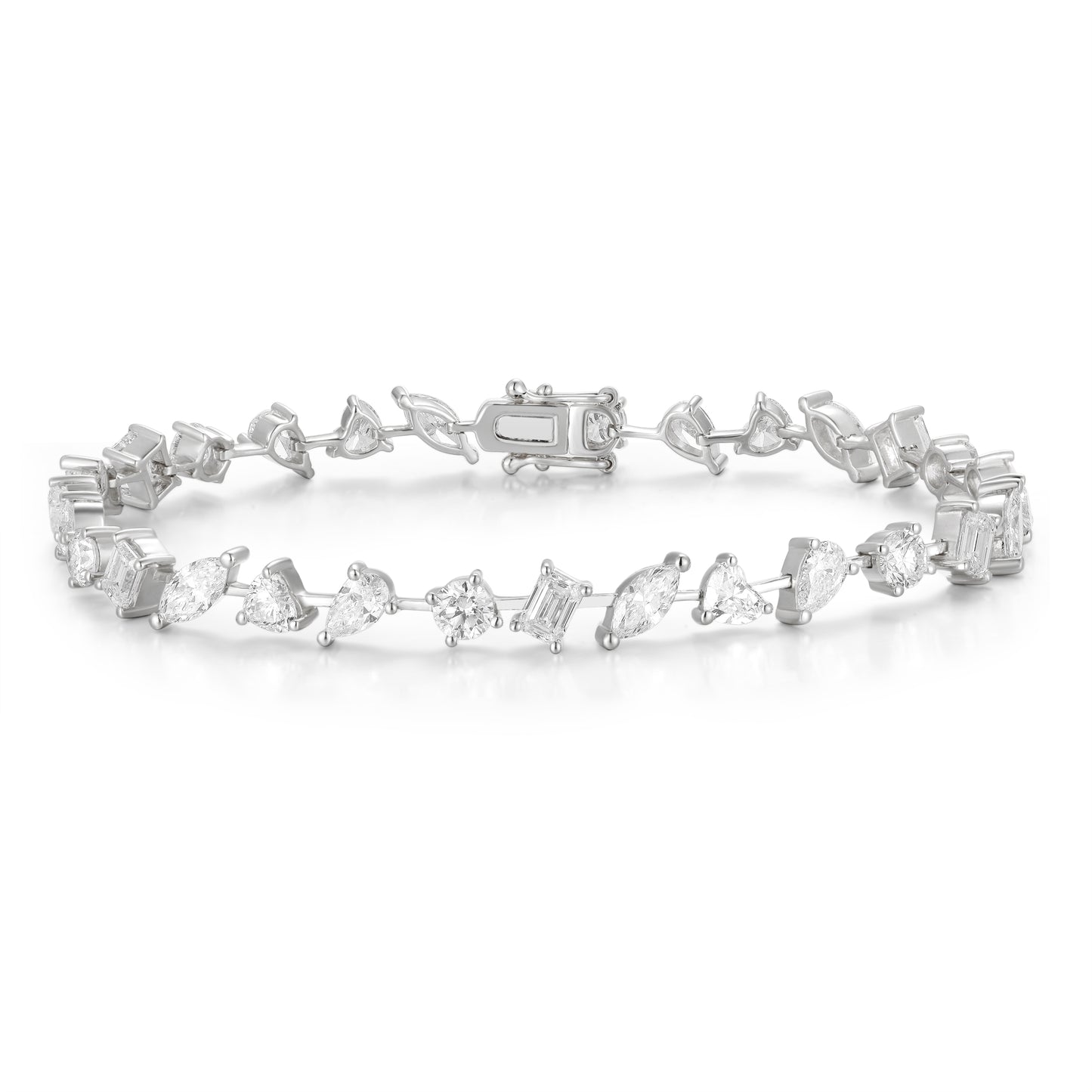 Multi-shape Brilliant Cut Link Diamond Bracelet - Kindspark