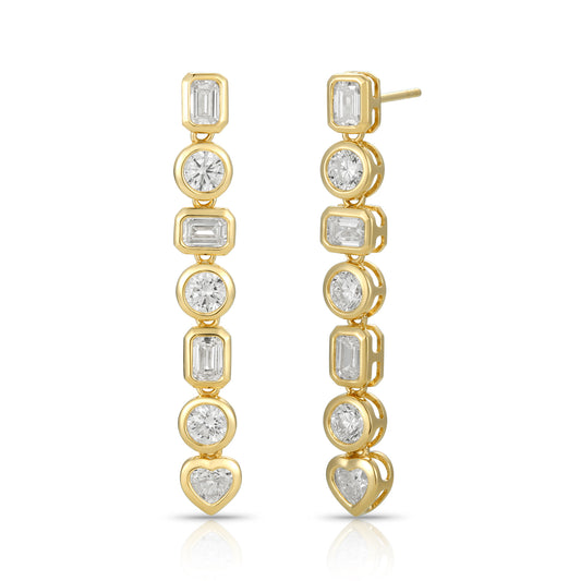 Bezel set multi stone drop earrings - Kindspark