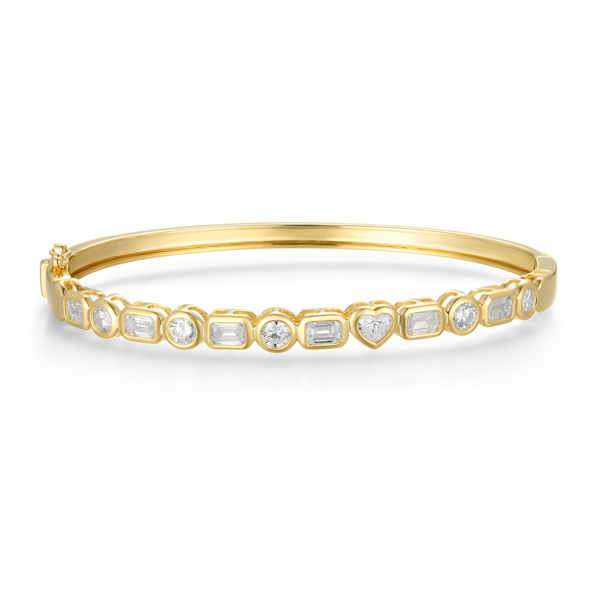 Multi-shape Brilliant Cut Diamond Bangle - Kindspark