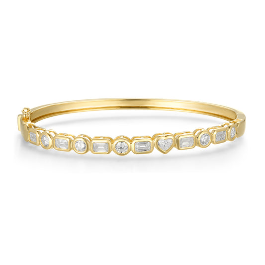 Multi-shape Brilliant Cut Diamond Bangle - Kindspark
