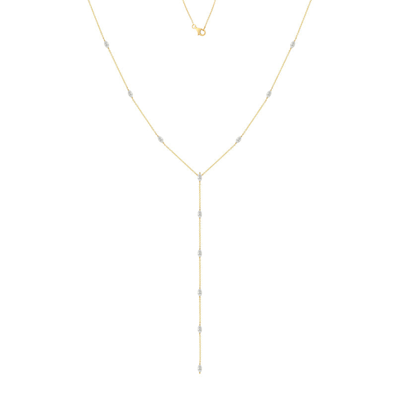 Lariat Necklace - Marquise Cut Diamond - Kindspark