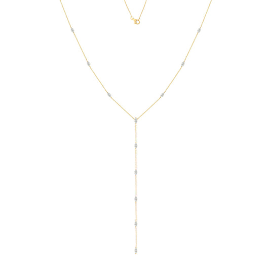 Lariat Necklace - Marquise Cut Diamond - Kindspark
