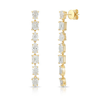 Drop Earring with mixed cut diamond - Kindspark