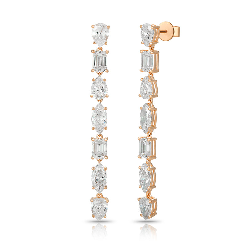 Drop Earring with mixed cut diamond - Kindspark