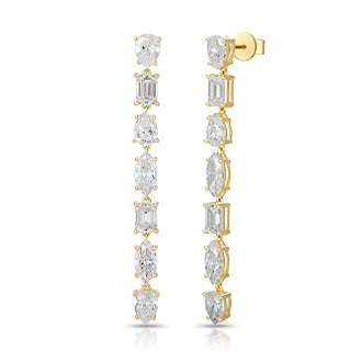 Drop Earring with mixed cut diamond - Kindspark