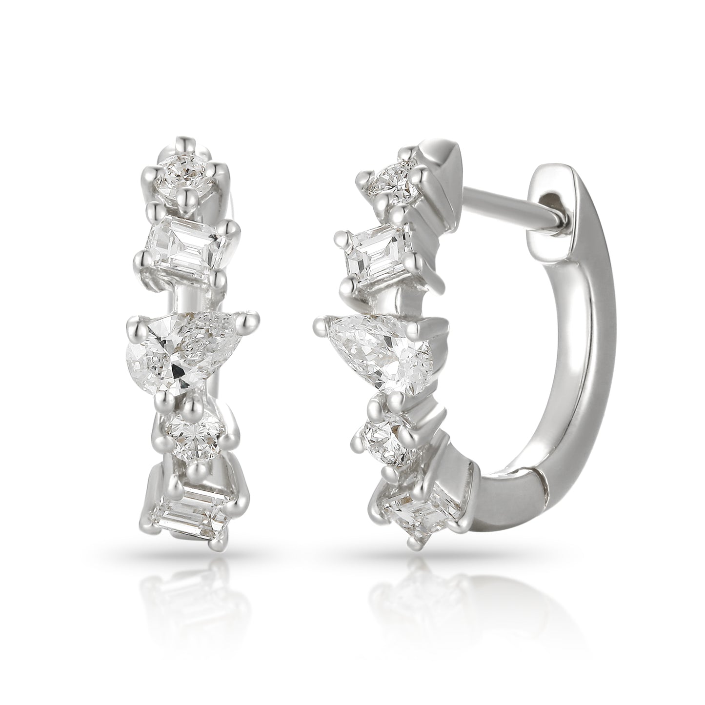 Mixed Cut Diamond Hoop Earring - Kindspark
