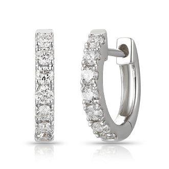Classic Round Diamond Hoop Earrings - Kindspark