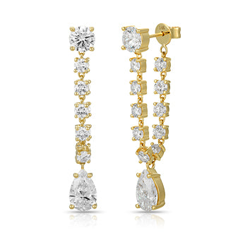 Drop Earring with Pear Shape Main Stone - Kindspark